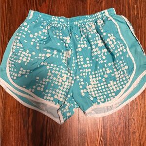 Nike Women's Teal and White Athletic Shorts